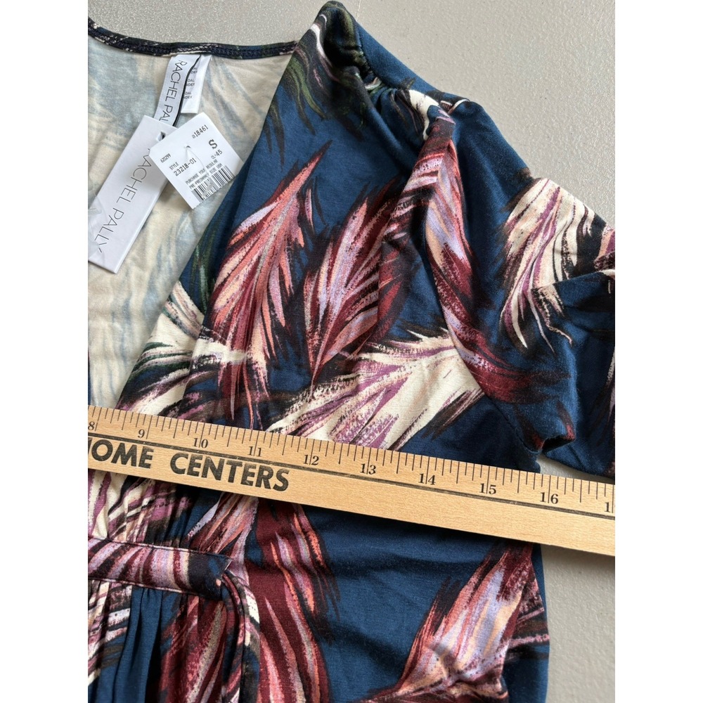 NEW Rachel Pally Long Sleeve Caftan Maxi Deep V Neck Dress Sz Small Feather - Picture 7 of 11
